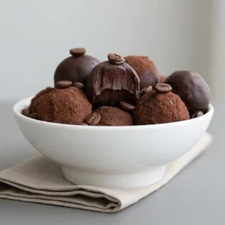 Rich keto chocolate truffles recipe with a crisp dark chocolate shell and velvety espresso ganache center.