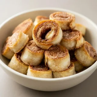 Golden keto cinnamon cream cheese bites with crisp edges and a spiced cream cheese filling.